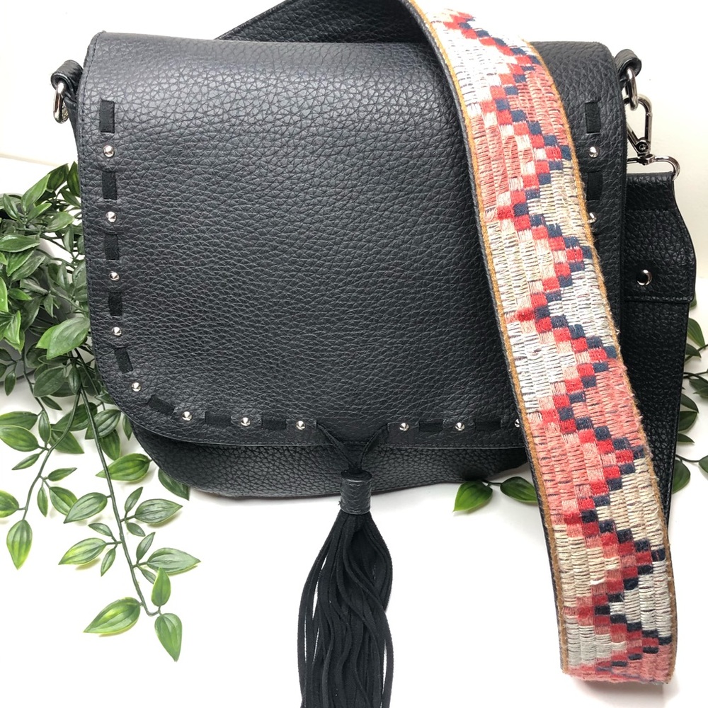 Madden black Leather western style crossbody purse